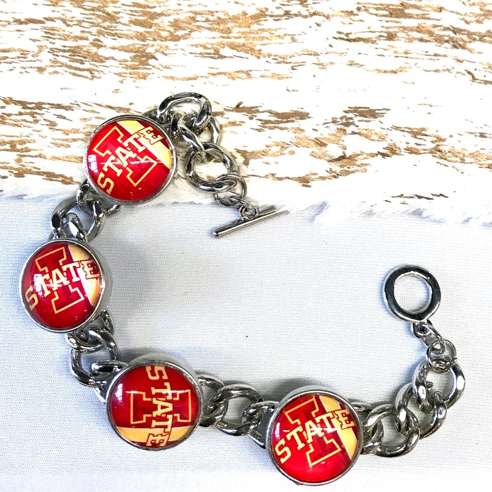 Charms snap bracelet 4x20mm Handmade snaps SB20 Iowa state Cyclones